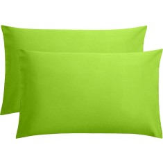 Set 2 huse perna din bumbac ranforce 100%, densitate 120 g/mp, Verde, 40/40cm