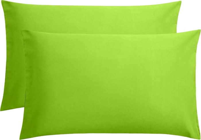Set 2 huse perna din bumbac ranforce 100%, densitate 120 g/mp, Verde, 40/40cm