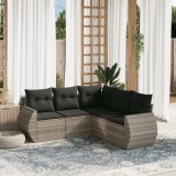 Gossi set canapele de gradina cu perne, 5 piese gri deschis poliratan