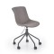 Scaun birou copii HM Doblo, ergonomic, roti pivotante, cadru cromat, stofa, inaltime ajustabila, 100 kg, gri