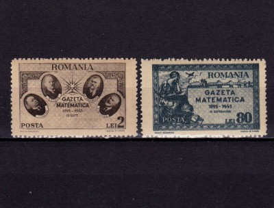 ✅ RO 1945 LP 180 &amp;quot;Gazeta Matematica &amp;quot; , serie , MNH foto