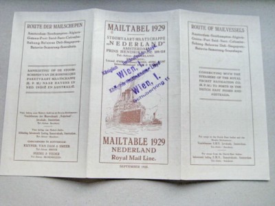 A579-I-Bilet de calatorie Compania regala Lloyd 1929 cu programul rutelor. foto