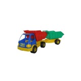 Camion de jucarie tip basculanta cu remorca pentru copii, 70 cm-Culoare Albastru