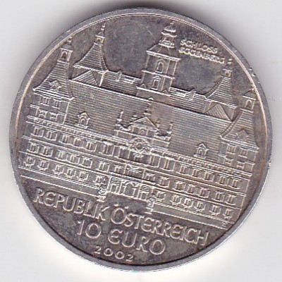 Austria 10 euro 2002 Eggenberg Castle COMEMORATIVA foto