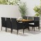 vidaXL Set mobilier de exterior, 7 piese, negru, poliratan 3120108