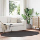Covor vidaXL &quot;HUARTE&quot; Antracit 140x200 cm Oval