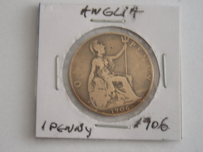 M3 C50 - Moneda foarte veche - Anglia - one penny - 1906 foto