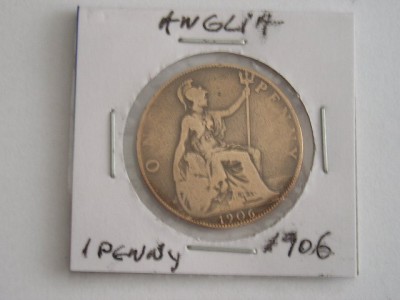 C50 - Moneda foarte veche - Anglia - one penny - 1906 foto