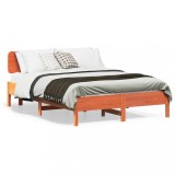 VidaXL Cadru de pat fără saltea, maro ceruit 140x200 cm lemn masiv pin