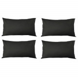 Set 4 Perne decorative dreptunghiulare, 50x30 cm, pline cu Puf Mania Relax, culoare negru, Palmonix