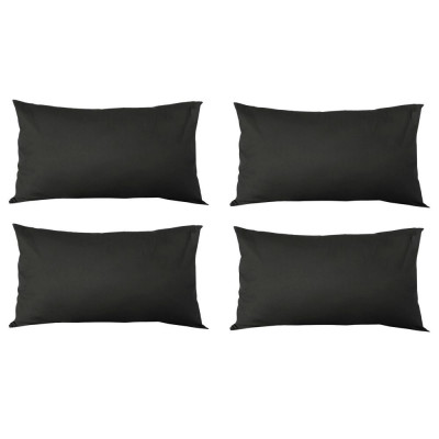 Set 4 Perne decorative dreptunghiulare, 50x30 cm, pline cu Puf Mania Relax, culoare negru foto