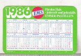 bnk cld Calendar de buzunar 1986 - RFG - Emser