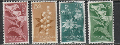 Guinea Spaniola 1959 - Flori 4v MNH foto