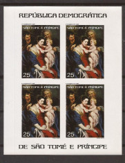 S. TOME E PRINCIPE 1977 PICTURA RUBENS ( bloc nedantelat) MNH foto