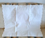 Fata de perna Vintage din bumbac cu broderie manuala si monograma
