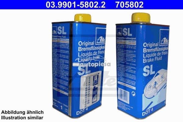 Lichid de frana ATE SL DOT4 1 L 03.9901-5832.2