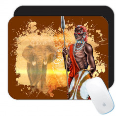 African Men Warrior : Cadou Mouse pad : Etnic Art Black Culture Etno Elephant foto