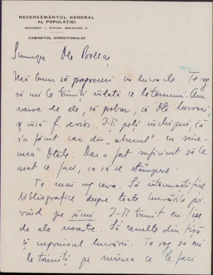 HST A411 Scrisoare olografă 1934 Sabin Manuilă - Lucian Bolcaș foto