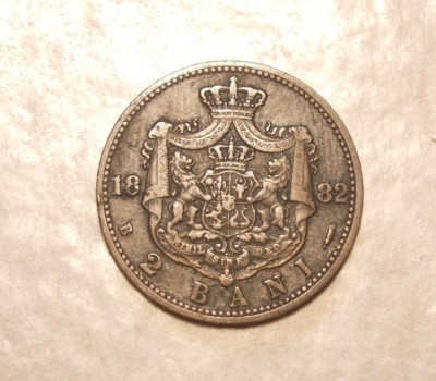 2 BANI 1882 MONEDA ISTORICA CAROL I foto