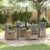 Cumpara ieftin Set de masa pentru gradina 5 pcs Bej poliratan