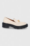 Tory Burch Mocasini de piele femei, culoarea crem, cu platformă