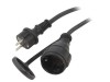 Prelungitor alimentare 5m negru 10A, Goobay