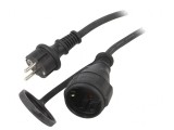 Prelungitor alimentare 5m negru 10A, Goobay