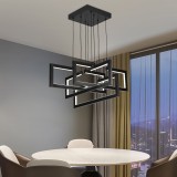 Lustra LED cu telecomanda ,Suspendata 98W, 4 Elemente, lumina Rece/Calda/Neutra, Dimabila, Inaltime Reglabila, Negru ModernLight Concept