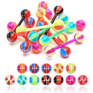 Piercing limbă basketball - Culoare Piercing: Ametist &ndash; Pink - AP