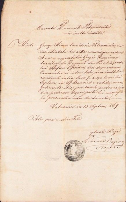 A2524N Licență de căsătorie, 1869, Vălcani, județul Timiș