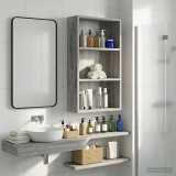 vidaXL Dulap de perete pentru baie cu raft Sonoma gri 40 x 14 x 70 cm 889364