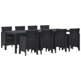 vidaXL Set de masă pentru grădină 9 pcs Antracit Ratan Polt 3378732