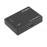 Cumpara ieftin Switch video Lanberg 42433, comutator cu 3 intrari HDMI si un port de iesire HDMI 4K, 3D, telecomanda, alimentare microUSB 5V 1A, negru