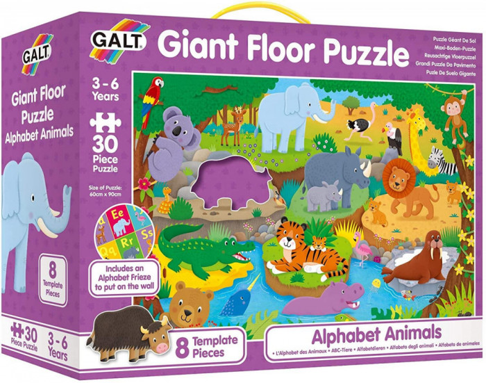 Puzzle Podea: Alfabetul animalutelor (30 piese) PlayLearn Toys