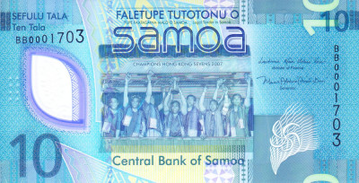 Bancnota Samoa 10 Tala (2023) - PNew UNC ( polimer ) foto