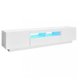 Cumpara ieftin Comoda TV cu lumini LED, alb, 180x35x40 cm