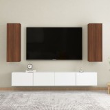 VidaXL Comode TV, 2 buc., stejar maro, 30,5x30x90 cm lemn prelucrat