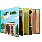 Carte educativa cu stickere, Quiet Book, 10 pagini, model cu legume si fructe,