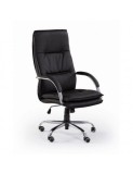 Scaun directorial HM Stanley, Ergonomic, Cadru Polipropilena, Piele ecologica, Suport lombar, Mecanism balansare, 102kg, 115x59x50 cm, Negru