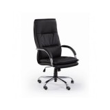 Scaun directorial HM Stanley, Ergonomic, Cadru Polipropilena, Piele ecologica, Suport lombar, Mecanism balansare, 102kg, 115x59x50 cm, Negru