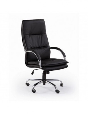 Scaun directorial HM Stanley, Ergonomic, Cadru Polipropilena, Piele ecologica, Suport lombar, Mecanism balansare, 102kg, 115x59x50 cm, Negru foto