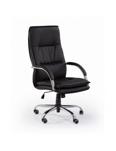 Scaun directorial HM Stanley, Ergonomic, Cadru Polipropilena, Piele ecologica, Suport lombar, Mecanism balansare, 102kg, 115x59x50 cm, Negru