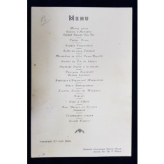 RESTAURANT CHATEAUBRIAND , BUCURESTI , SOS . KISELEFF , MENIU , VINERI , 27 IUNIE , 1930