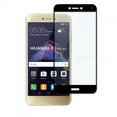 Folie Sticla Huawei P8 Lite 2017 Huawei P9 Lite 2017 Black Fullcover 2.5D Tempered Glass Ecran Display LCD foto