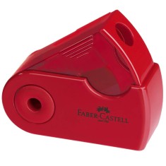 Ascutitoare Simpla cu Container Faber-Castell Sleeve-Mini, Rosie, Ascutitori Simple, Ascutitori Faber-Castell, Ascutitori pentru Scoala, Ascutitori cu foto