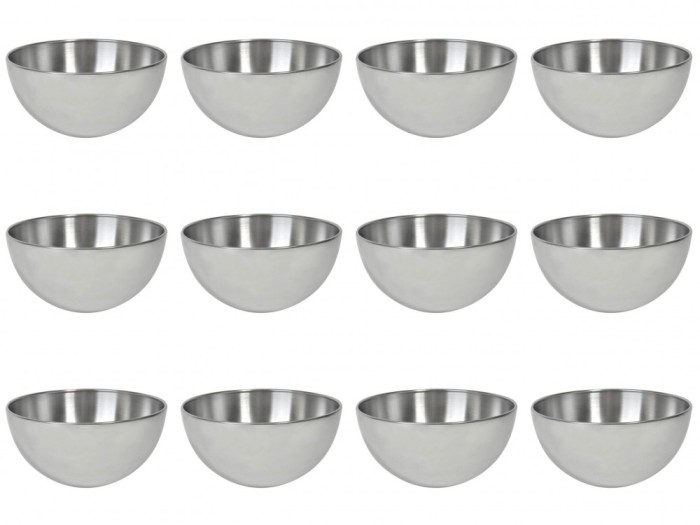 Set boluri, 12 piese, 900 ml, Metal, Argintiu