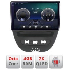 Navigatie Citroen C1 Peugeot 107 Toyota Aygo 2005-2014 Android ecran Qled 2K Octa core 4+32 KIT-C1+EDT-E410-2K v2 CarStore Technology
