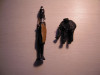 LOT de 2 mini statuete africane din abanos anii 70&#039; vanator H=21cm, elefant H=10