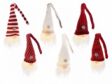 Cumpara ieftin Set 6 figurine Mos Craciun alb rosu cu led 5.5x27 cm