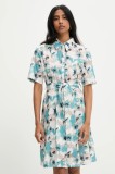 Answear Lab rochie din bumbac culoarea turcoaz, mini, evazati
